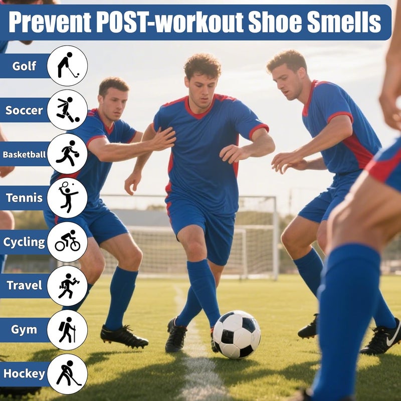 SelfTek Smell Proof Shoe Bags for Travel - Cleat Bags for Sports Smell Proof, Water-Resistant Travel Shoe Organizer with Active Carbon Fabric, Lightweight Gol-f soccer cleats Shoe Bag- Blue - Image 2